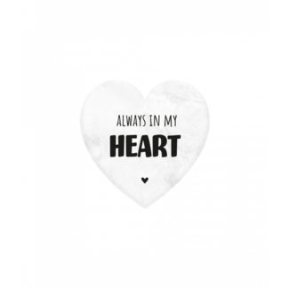 Paperdreams Marmeren hartje - Always in my heart - 5x5cm