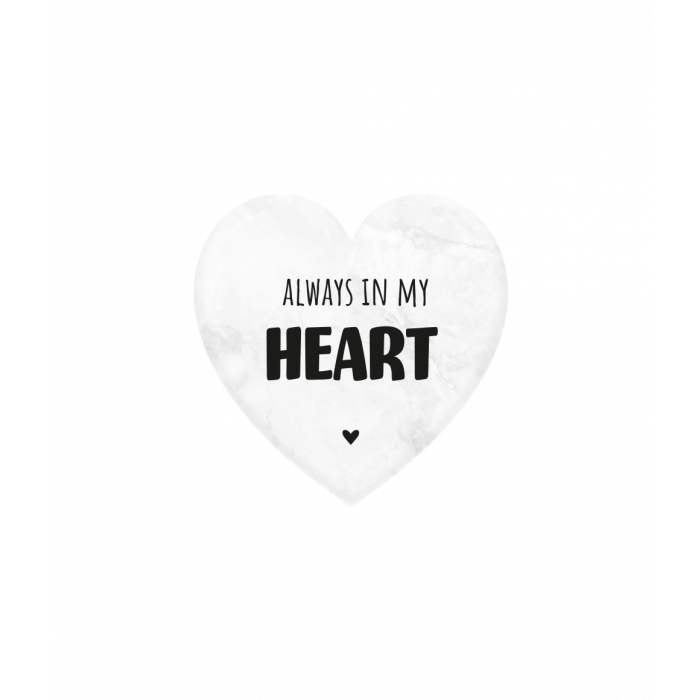 Marmeren hartje - Always in my heart - 5x5cm