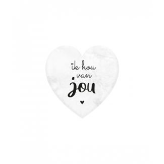 Paperdreams Marmeren hartje - Ik hou van jou - 5x5cm