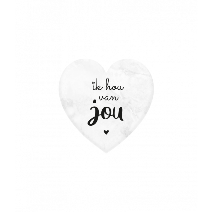 Marmeren hartje - Ik hou van jou - 5x5cm