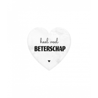 Paperdreams Marmeren hartje - Heel veel beterschap - 5x5cm