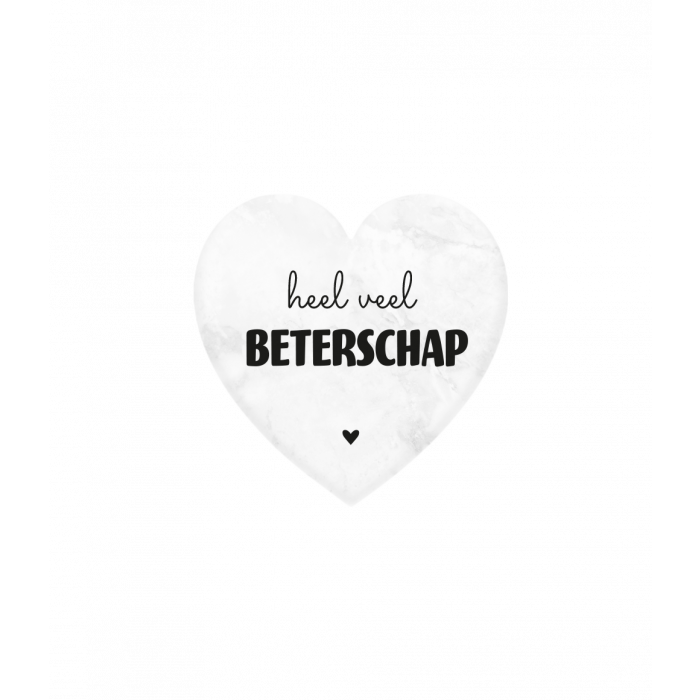 Marmeren hartje - Heel veel beterschap - 5x5cm