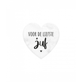 Paperdreams Marmeren hartje - Voor de liefste juf - 5x5cm