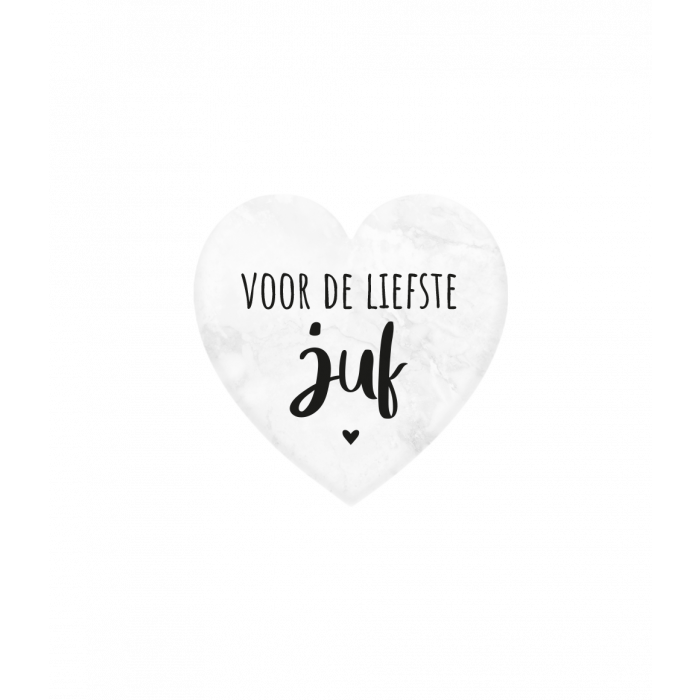 Marmeren hartje - Voor de liefste juf - 5x5cm