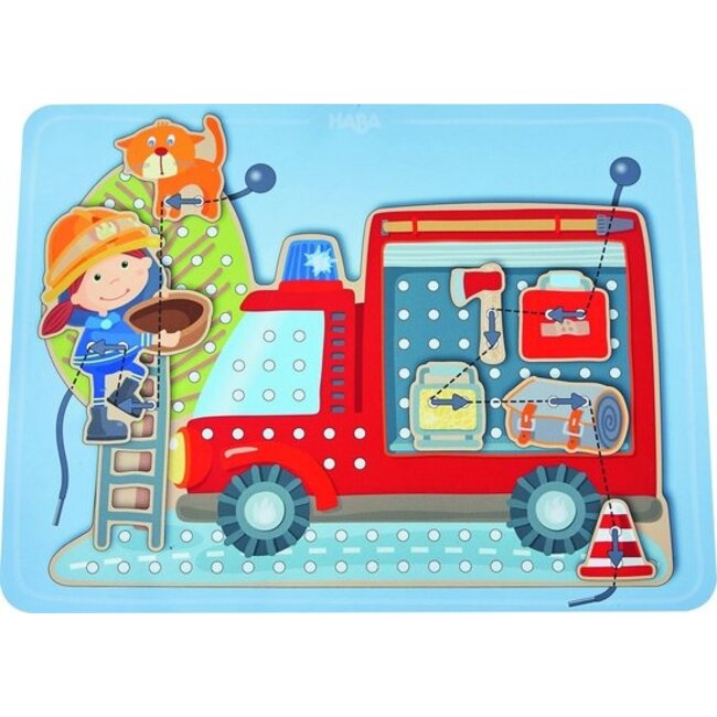 Haba Rijgspel - Brandweer - In actie - 3+