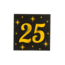 Paperdreams Servetten - 25 jaar - Goud, zwart - 33x33cm - 16st.