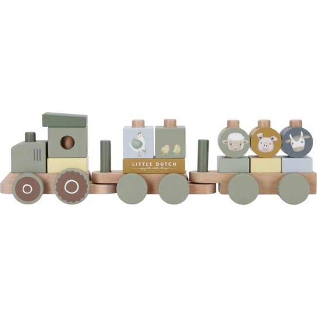 Little Dutch Blokkentrein - Tractor - Hout