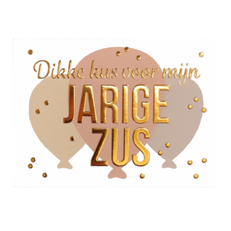 Artige Kaart - Dikke kus voor mijn jarige zus - Daisy - DSY039-A