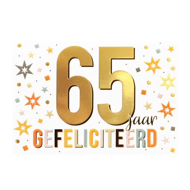 Artige Kaart - Goud waard- 65 jaar gefeliciteerd - GWA29