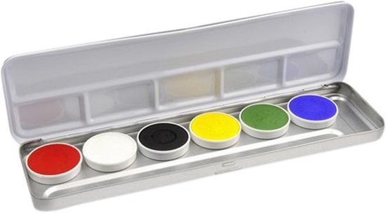 Schminkpalet - Bright colours - Aqua - 6x5gr.