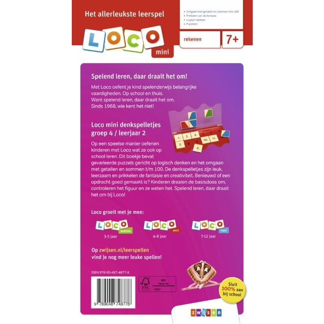 Loco Leerspellen Loco Mini - Boekje - Denkspelletjes - Groep 4 / leerjaar 2 -7/8 jaar