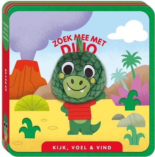Boek - Vingerpopboek - Kijk, voel en vind - Zoek mee met dino