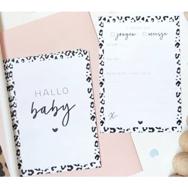 Invulkaarten - Babyshower - Hallo baby - Jongen of meisje - 10st.