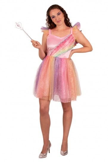 Kostuum - Regenboog fee - Volwassenen - S