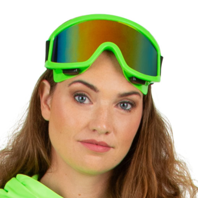 PartyXplosion Bril - Skibril - Neon groen - Voor volwassenen