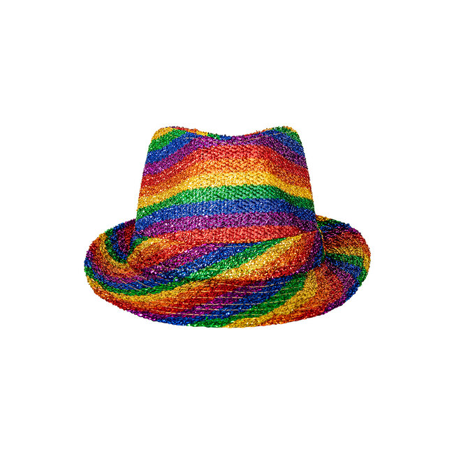 PartyXplosion Hoed - Gleufhoed - Regenboog