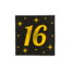 Servetten - 16 Jaar - Goud,Zwart - 33x33cm - 16 st.