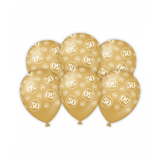 Paper Dreams Ballonnen - 50 jaar - Goud Jubileum - 30cm - 6st.