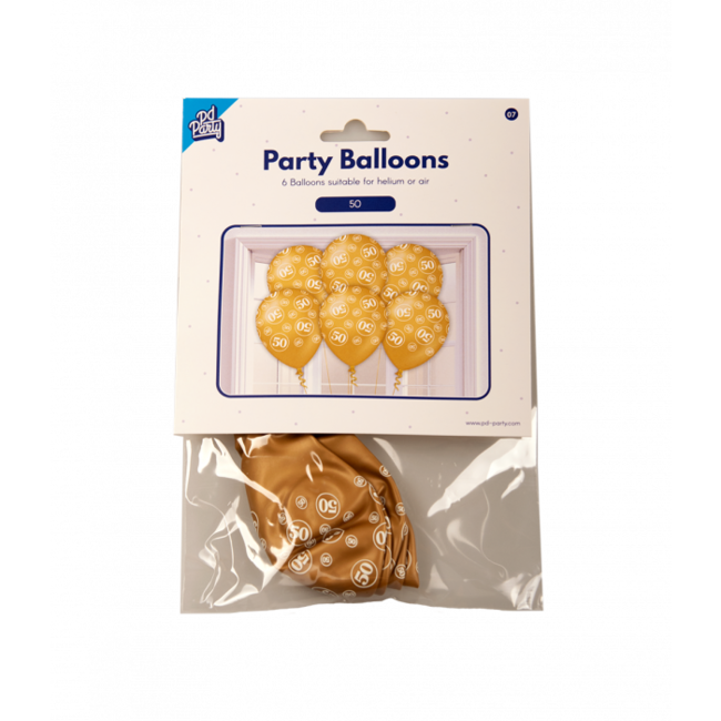 Paper Dreams Ballonnen - 50 jaar - Goud jubileum - 30cm - 6st.