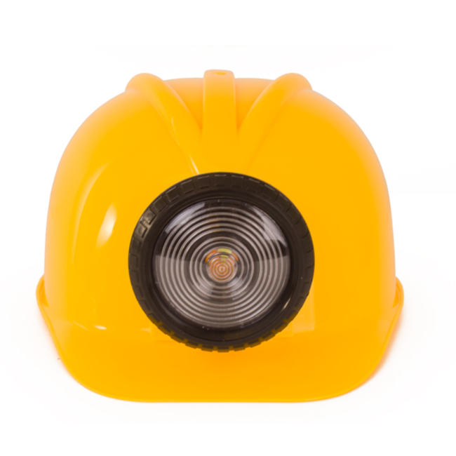 PartyXplosion Helm - Bouwhelm - Geel - Met lamp - excl. batterijen