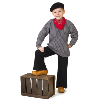 PartyXplosion Kostuum - Boer - Boerenkiel - Antiek - Gestreept - mt.128**