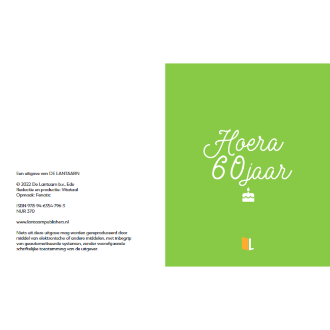 Lantaarn Boek - Cadeauboek - Hoera 60 jaar - 13x16cm