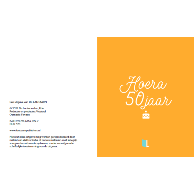 Lantaarn Boek - Cadeauboek - Hoera 50 jaar - 13x16cm