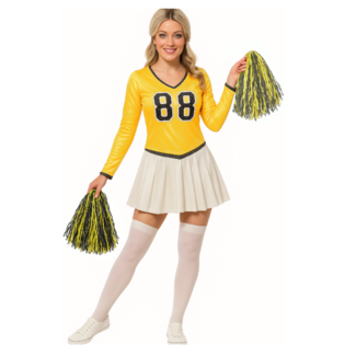 Funny Fashion Kostuum - Cheerleader - Geel - S