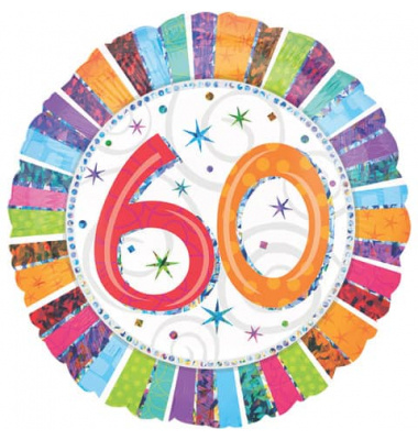 Folieballon - 60 jaar - Radiant - 45cm - Zonder vulling