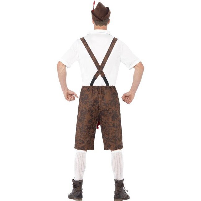 Smiffys Kostuum - Oktoberfest - Tirol - Lederhose, shirt & hoed - Braadworst - L