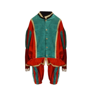 Kostuum - Piet - Groen, rood - Luxe - XL