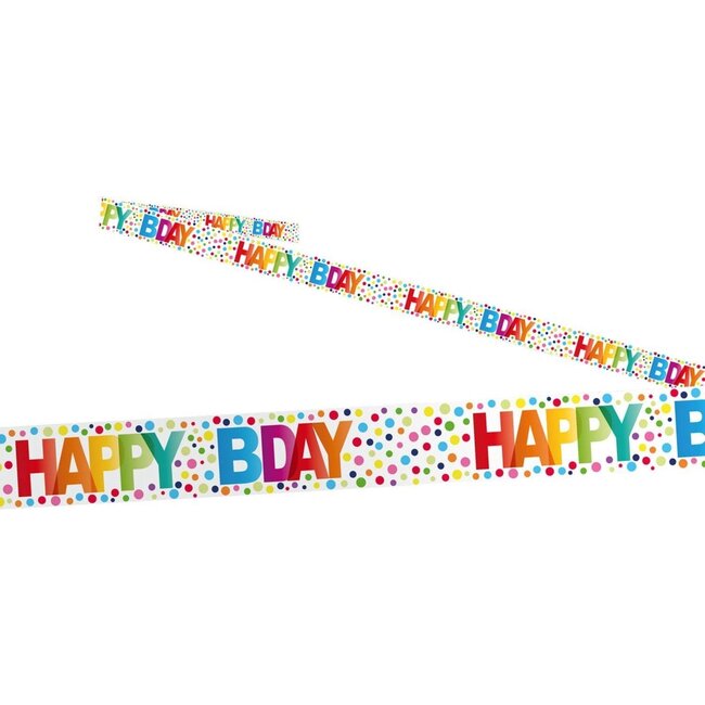 Folat Markeerlint - Happy Bday - Rainbow dots - 15m