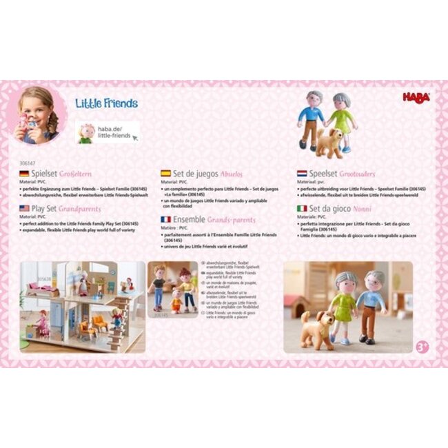 Haba Poppenhuispoppetjes - Opa, oma & hond - Little friends