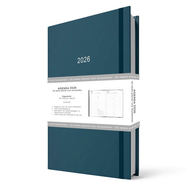 Comello Agenda - 2026 - Thuiswerkagenda - Blauw - A5 formaat - 14,8x21cm