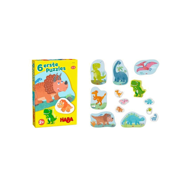 Haba Puzzel - Eerste puzzels - Dino's - 2, 2, 3, 3, 4 & 4st.