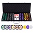 Pokerset in zilverkleurige koffer - High stake - 500 chips (14 gram)