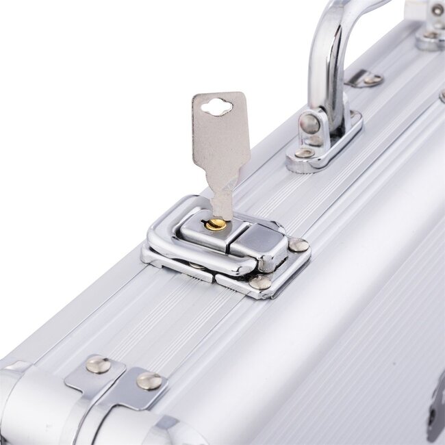 Pokerset in zilverkleurige koffer - High stake - 500 chips (14 gram)