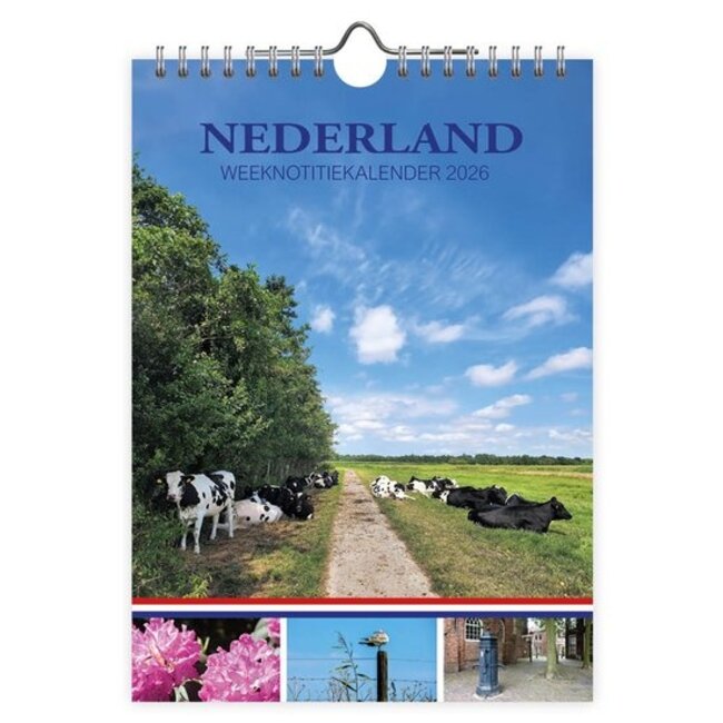 Comello Week kalender - 2026 - 12 provinciën - Koeien - 16,5x23cm