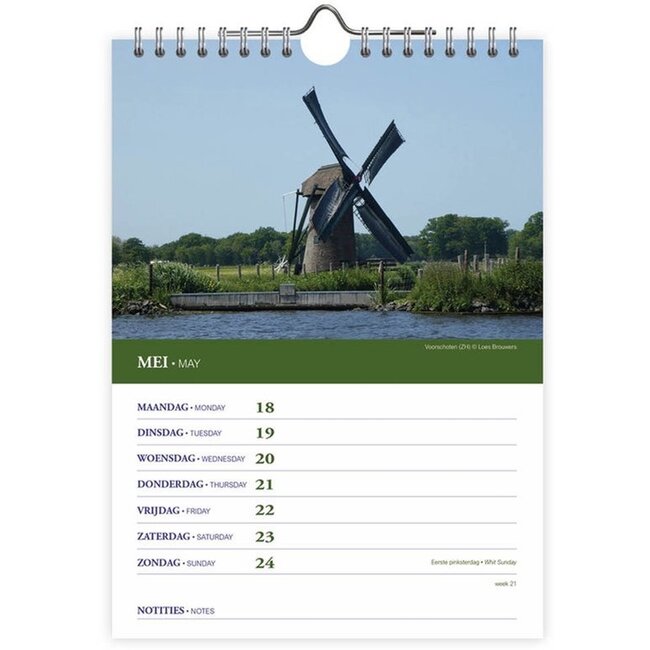 Comello Week kalender - 2026 - 12 provinciën - Koeien - 16,5x23cm