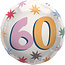 Folat Folieballon - 60 jaar - Starbust - 45cm - Zonder vulling