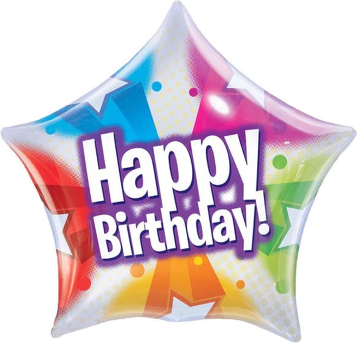 Folieballon - Happy Birthday - Stervormig - Bubble - 56cm - Zonder vulling