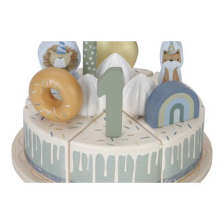 Little Dutch Speelgoedeten - Verjaardagstaart - Blauw - Hout - Little Dutch