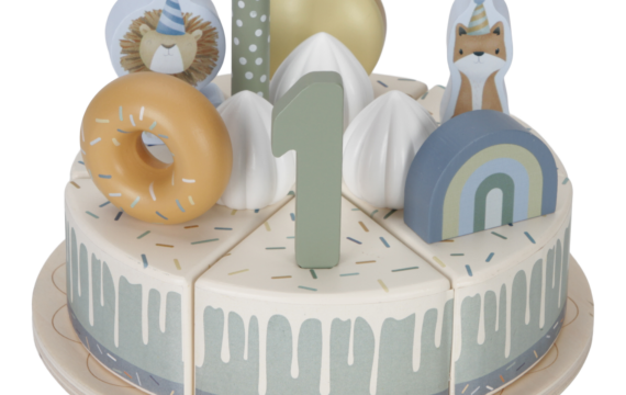 Speelgoedeten - Verjaardagstaart - Blauw - Hout - Little Dutch