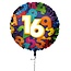 Haza-Witbaard Folieballon - 16 jaar - Cijfers - 45cm - zonder vulling