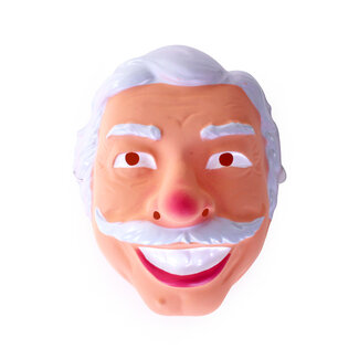 PartyXplosion Masker - Abraham - Opa  - Met snor - Grijs - Plastic