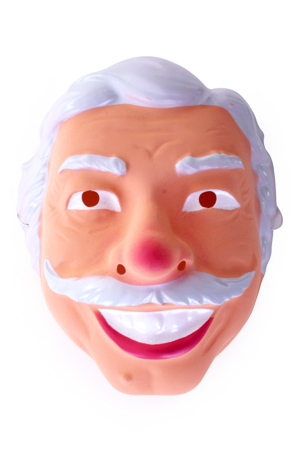 Masker - Abraham - Opa - Met snor - Grijs - Plastic