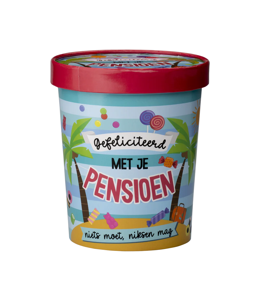 Snoepemmer - Gefeliciteerd met je pensioen - 12x14cm