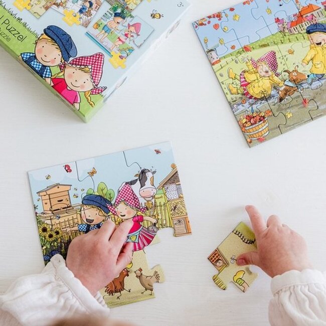 Bambolino Toys Puzzel - 4 eerste puzzels - Fien en Teun - 4, 6, 9, 12st. - 3+