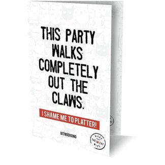 Interstat Uitnodigingskaarten - This party walks completely out the claws - 6st.