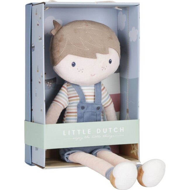 Little Dutch Pop - Knuffelpop - Jim - Blauw - 50cm - Little Dutch